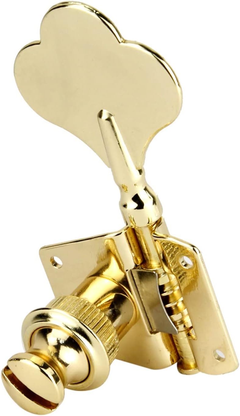 KESHUO 4L for Left-Handed Bass Set of Open Gear Electric Bass Machine Heads Tuning Keys Pegs Tuner Machine Heads Knobs (Color : Gold)