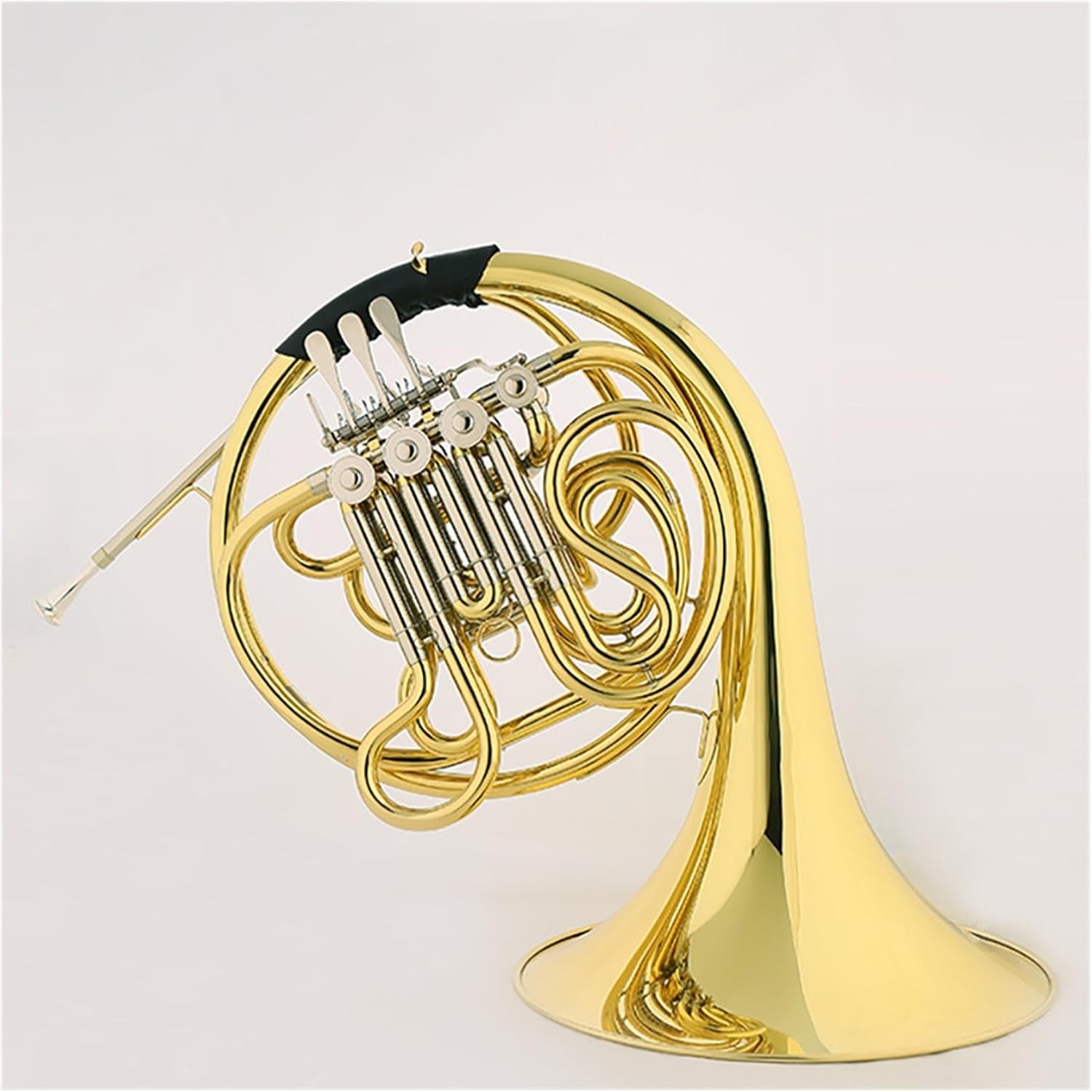 French Horn 4 Keys Double Row Gold Lacquer Bb Key Suitable for Adults Professional Performance