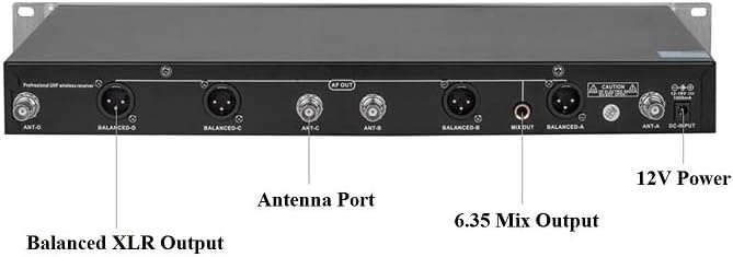 Generic Wireless Microphone System, w/ 4 Handheld 4 Channels Dynamic Microphones,Auto Scan, Long Distance 492ft, Microphone for School, Singing, Church, Karaoke, Black, BOLY-6400