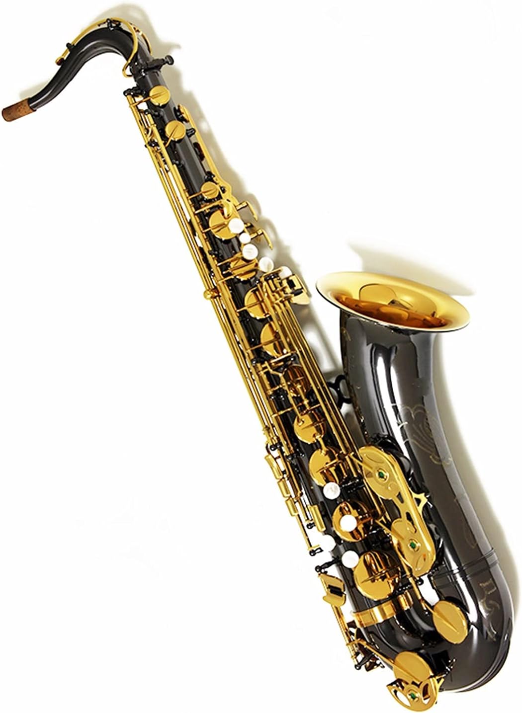 Sax Beginners Kit Tenor Saxophone B Flat Brass Nickel Plated Musical Instruments Sax with Case Mouthpiece Wind Instrument (Color : SX90R Black Gold)