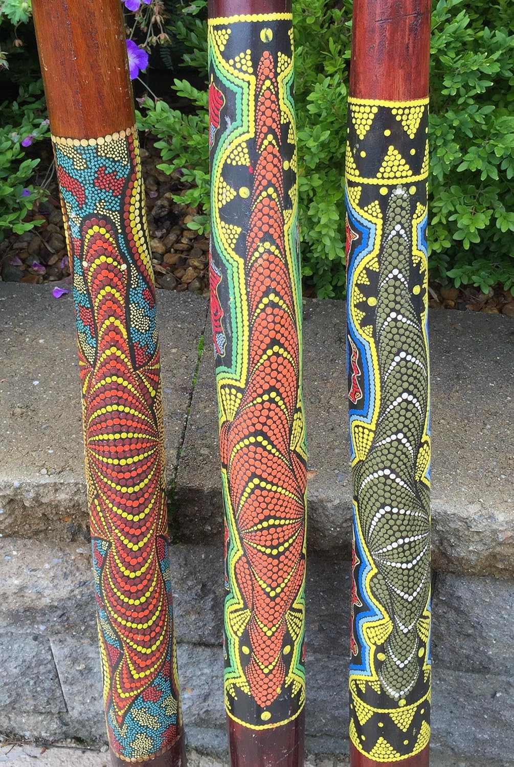 Jive Didgeridoo Instrument Hand Painted Solid Teak Wood Aboriginal Design Percussion Musical Instrument Professional Sound XL Size 52