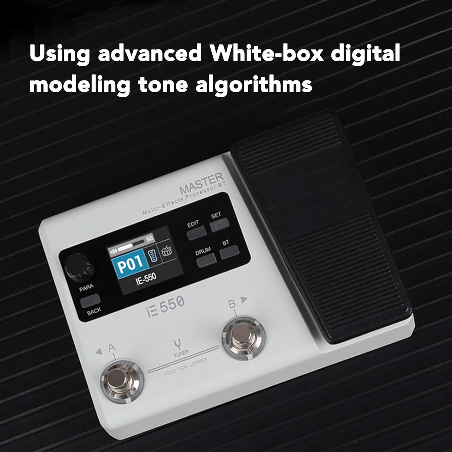 Electric Guitar Effects Processor Pedal with 8 Modules and 100 Drum Rhythms App Power for Digital Sound Interface (US Plug)