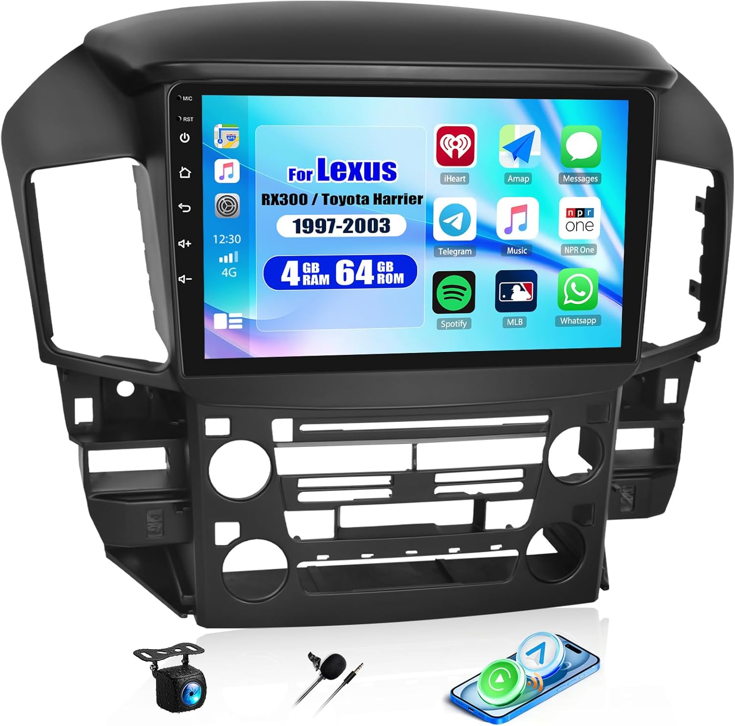 4G+64G 8 Core Android 15 Car Stereo for Lexus RX300 / Toyota Harrier 1997-2003 9