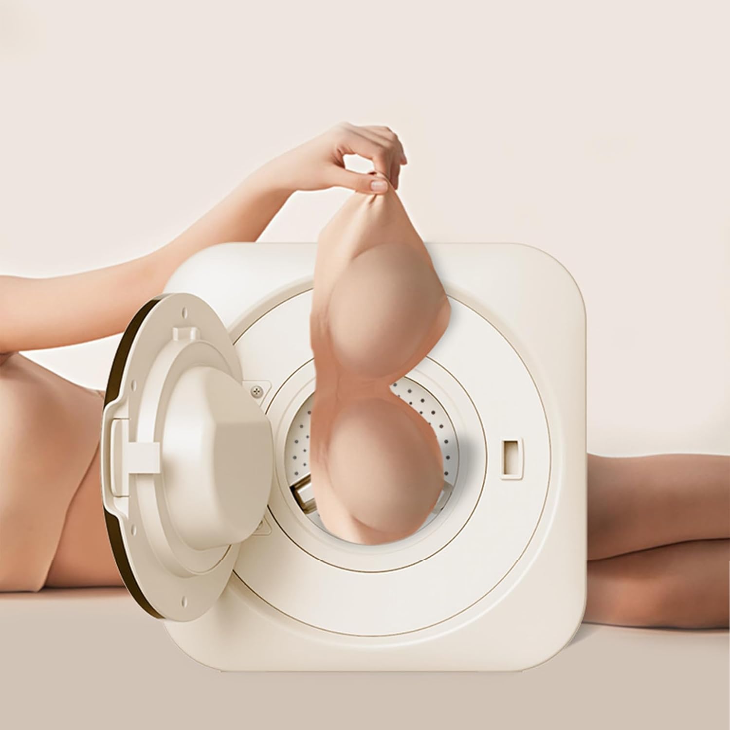 2-in-1 Mini Portable Washer and Dryer Combo - Wall Mounted Fully Automatic Front Drum Washing Machine with LCD Control Panel - for Small Clothes, Underwear, Socks Desktop