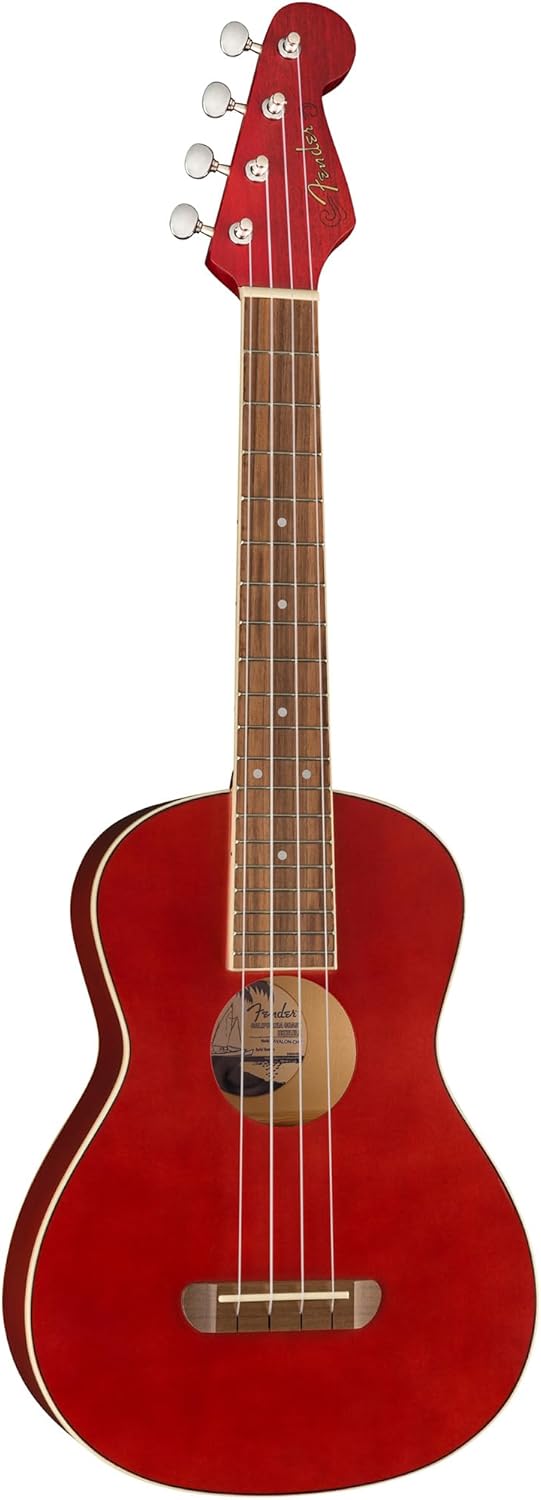 Fender Avalon Tenor Ukulele - Cherry Bundle with Gig Bag, Tuner, and Austin Bazaar Instructional Video