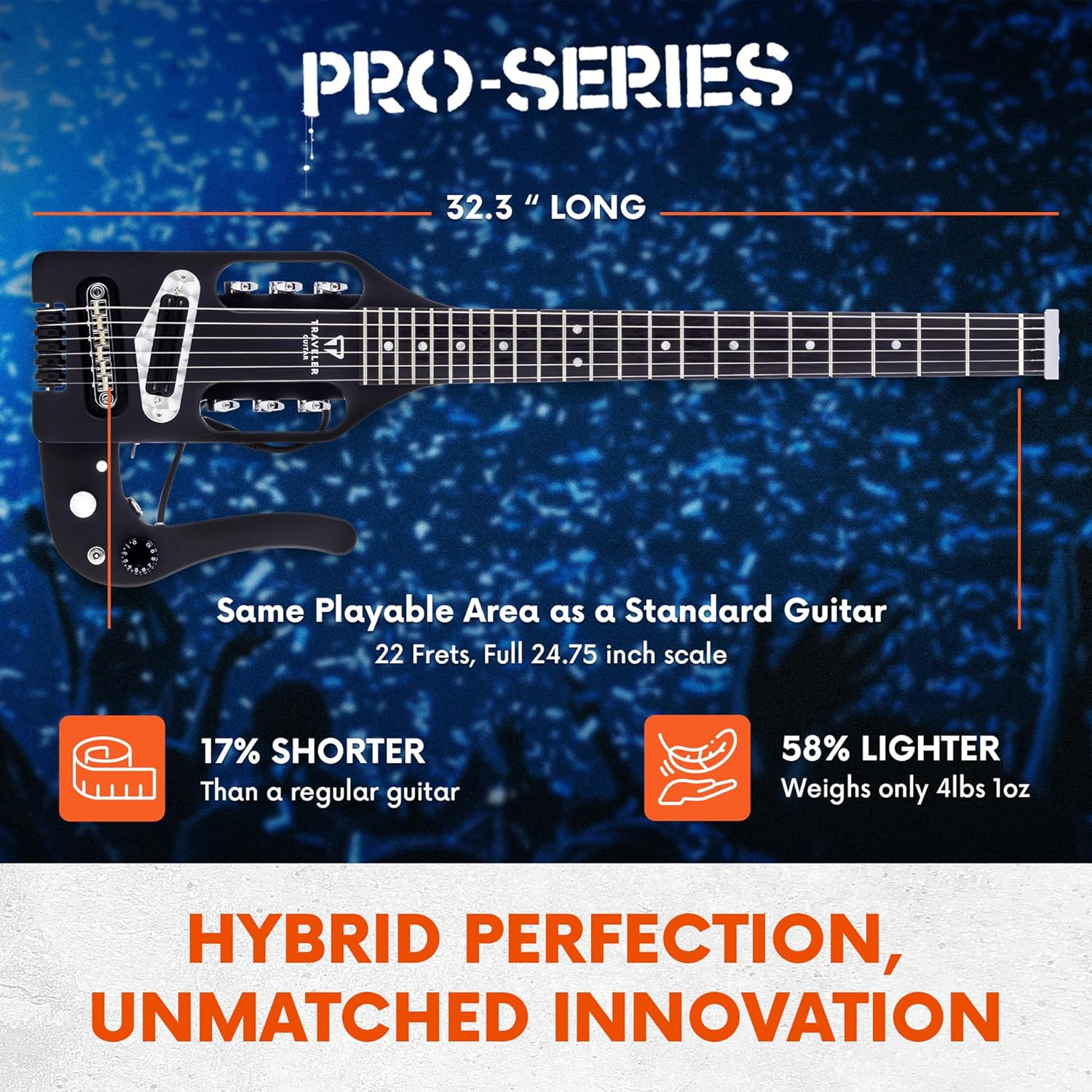 Traveler Guitar Acoustic Guitar 6 String Pro-Series Mod-X (Matte Black), Right, (PSM BKM)