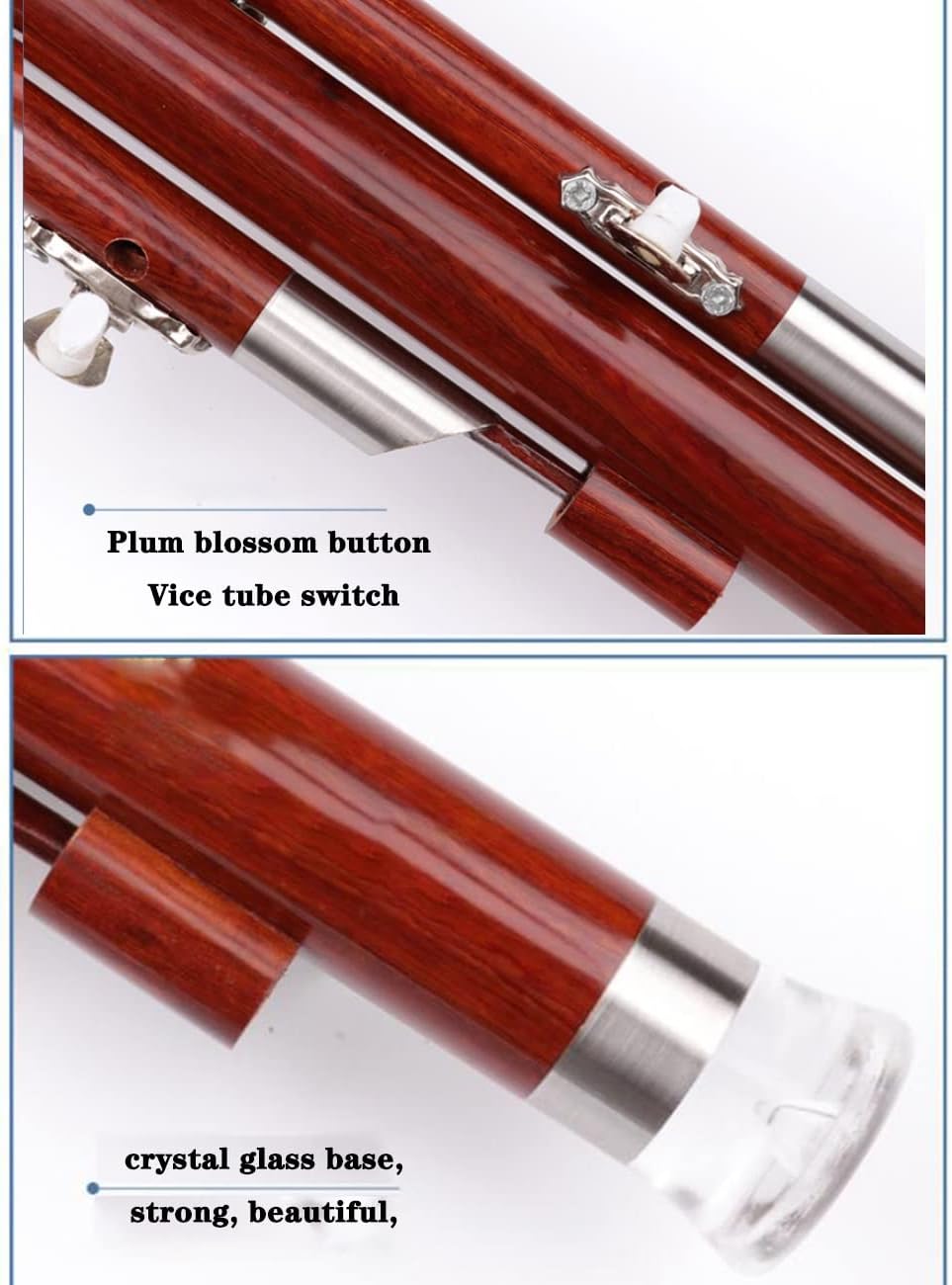 Seven-Hole Cucurbit Silk Gourd Flute in C Flat B Play A Mahogany Wind Instrument Adult Ethnic Musical Instrument Hulusi Play Smoothly (Color : Wood, Size : B-Flat)