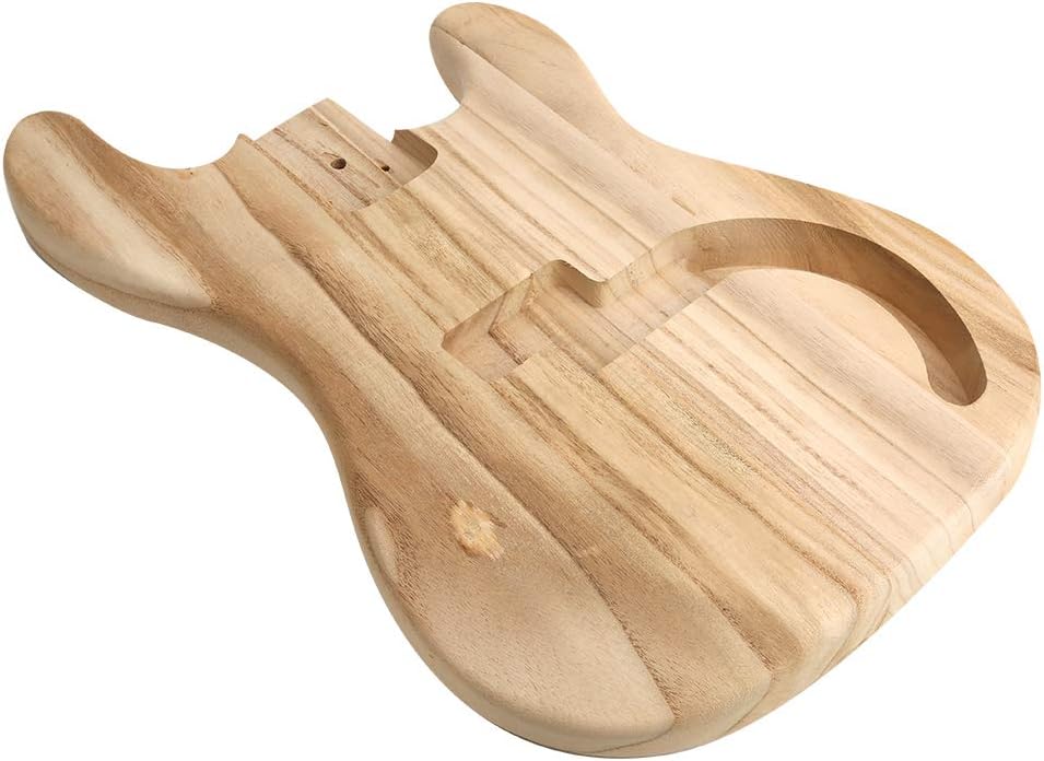 Style Bass Body for DIY Electric Guitar, Unfinished Maple Guitar Body, Pre - Drilled Holes for Easy Assembly, High - Quality Chinese Red Maple Material, Perfect for Custom Paint