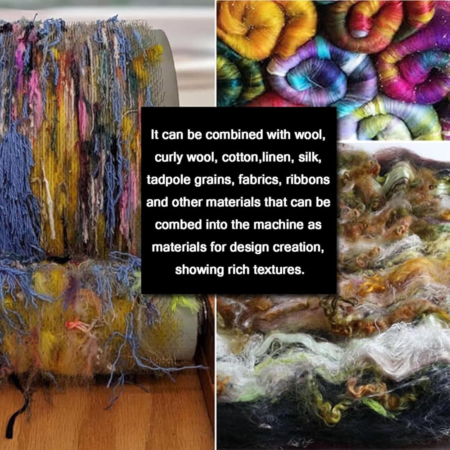 Manual Wool Carding Machine,Wool Felt Drum Carder with Hand Crank, Fast Color Mixing, Combing, Spinning,Wool Fibers Color Mixer, for DIY Wool Felt, Handicraft Enthusiasts