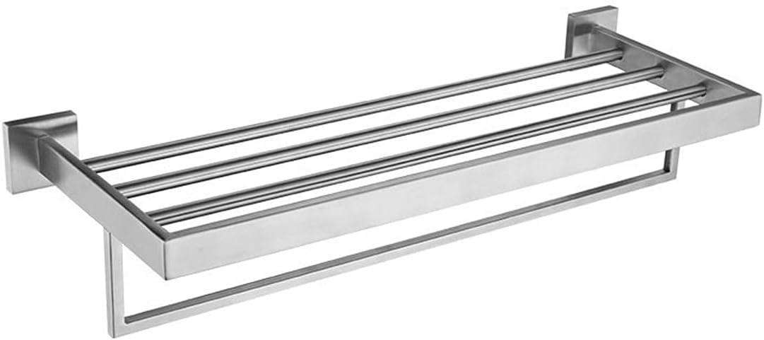 Shower Shelves Bathroom Stainless Steel Brushed Towel Rack, Toilet Paper Holdel Hook Bathing Accessories (Color : Towel Rack)