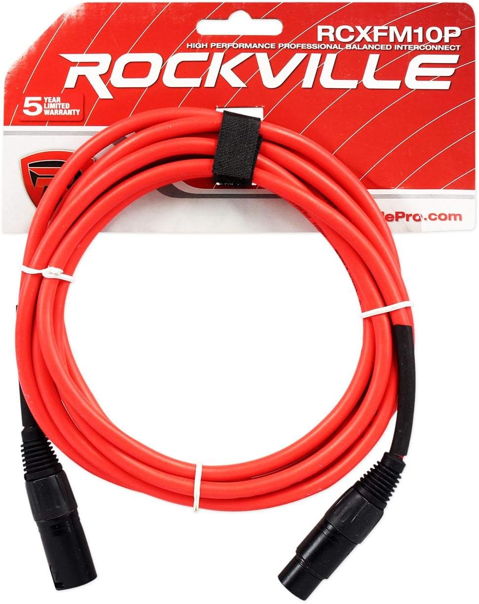 Audiosavings Bundle: (1) Focusrite Clarett+ 2Pre USB-C Audio Recording Interface Bundle with (2) Rockville RCXFM10P-R Red 10' Female to Male REAN XLR Mic/Speaker Cable (3 Items)
