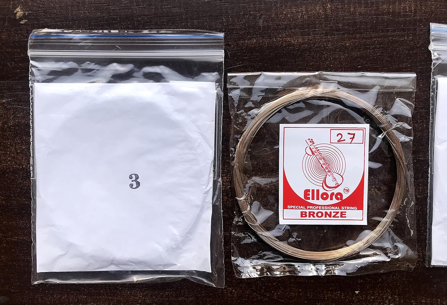 3 Sitar String Coils set for Vilayat Khan Style Sitar Baaj Joda Chikari & Taraf