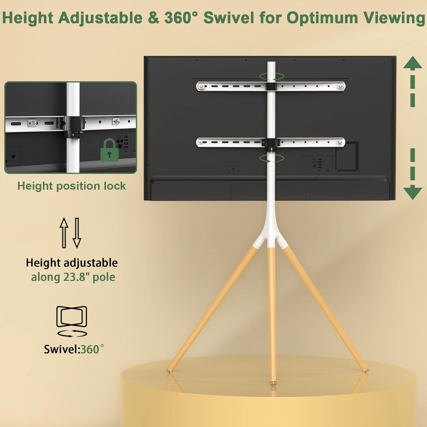 Easel TV Stand with Tripod Base for 45