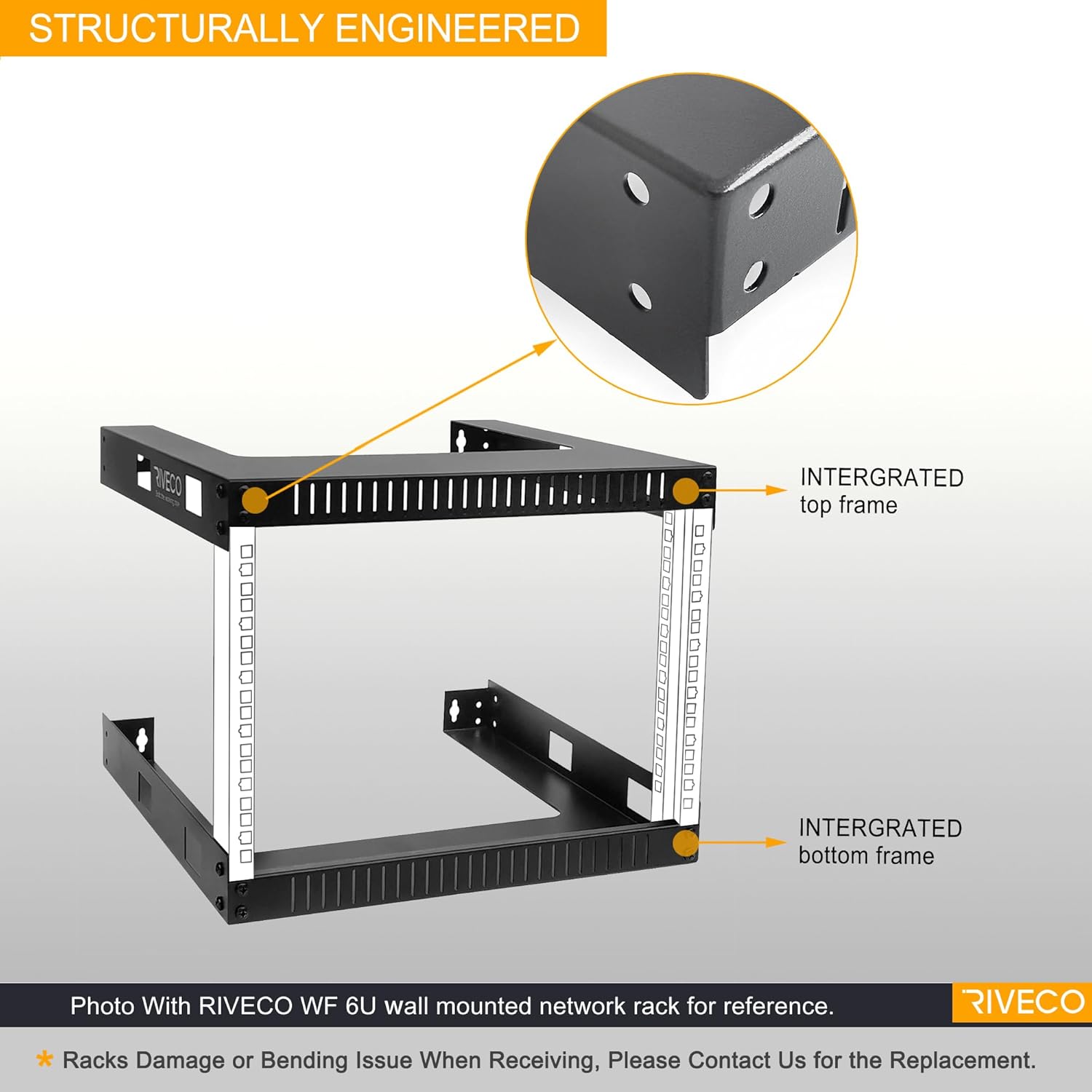RIVECO 9U Wall Mount Rack for Network – 17.7