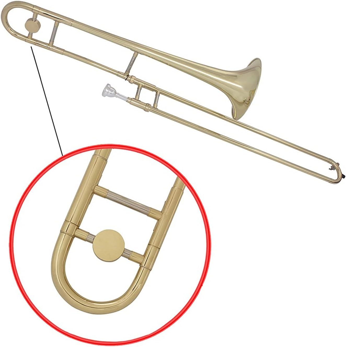 Student Trombone Alto Trombone Brass with Gold Paint BB Trombone Wind Instrument with Suitcase Mouthpiece Cleaning Cloth Gloves Trombone Kit