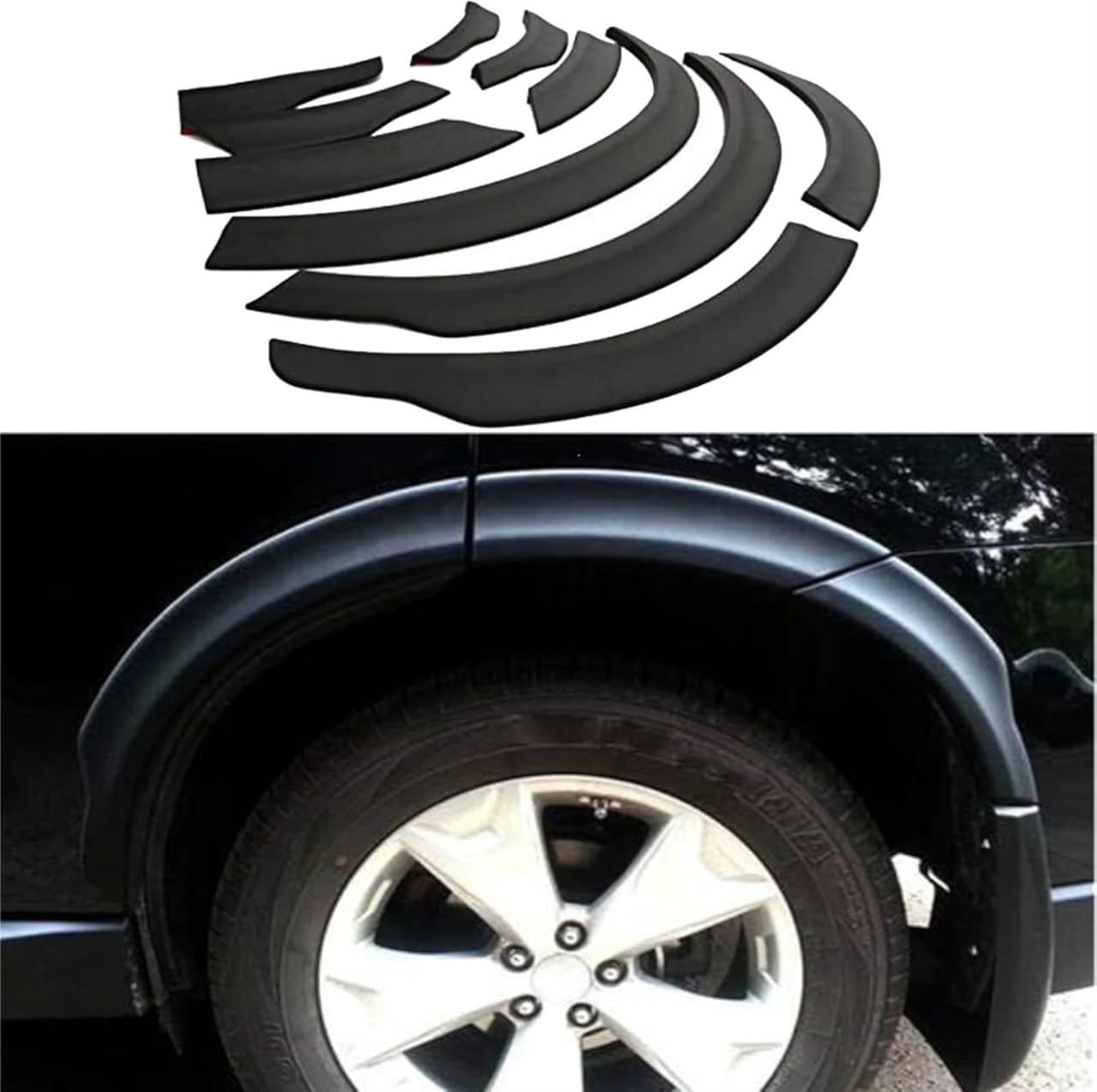 Compatible For Subaru Forester 2013-2017 Car Front & Rear Fender Flares Wheel Extension Arch Cover Trim Black Exterior Accessories 10PCS