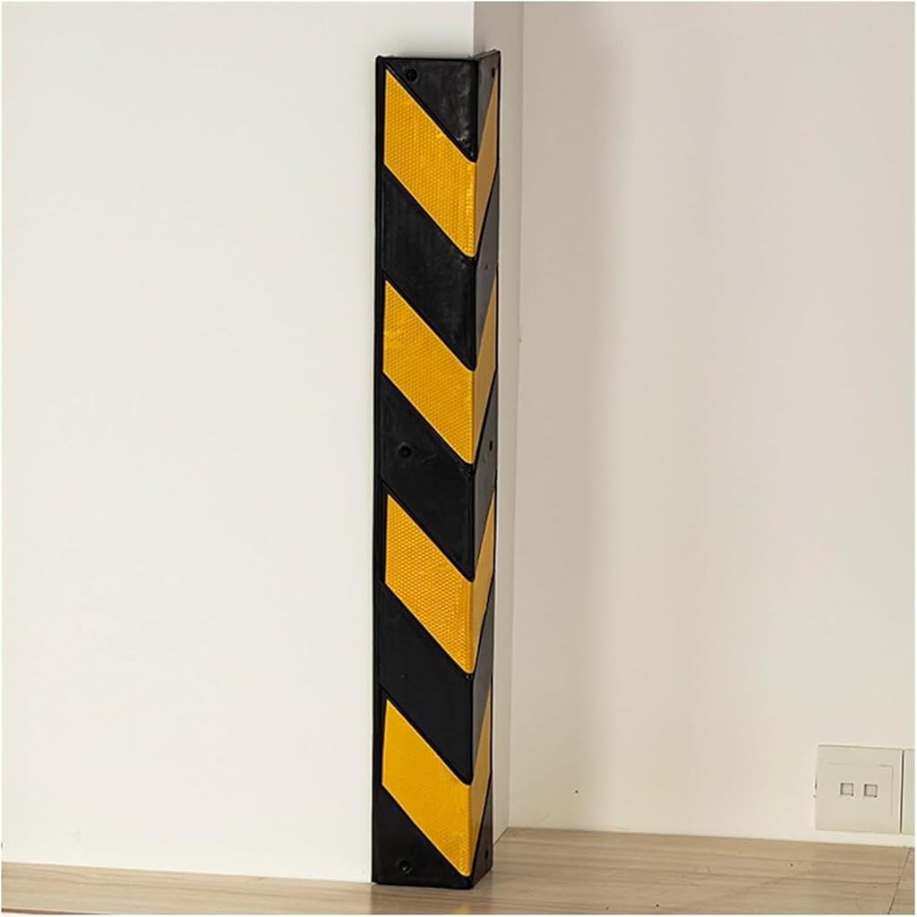 Car Parking Protector Car Parking Protector Wall Corner Guard For Parking Garages, Reflective Wall Corner Protector With Yellow Strips, Rubber L-Shape Corner Guard for garages and warehouses(2pcs-100c