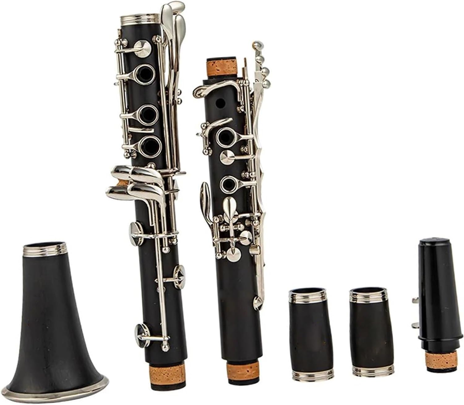 Student Clarinet Clarinet Falling Body Material B Clarinet Woodwind Instrument 17 Copper-Nickel (Color : Nickel silver)