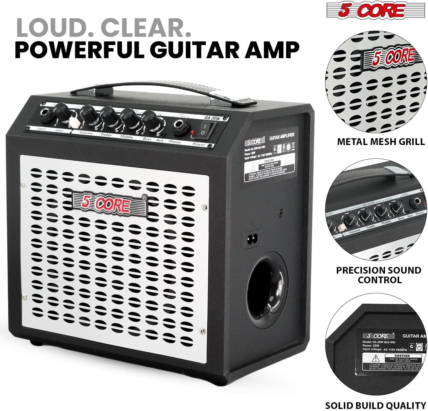 5 Core Guitar Amp 80 Watt Electric Amplifier w Built in 10