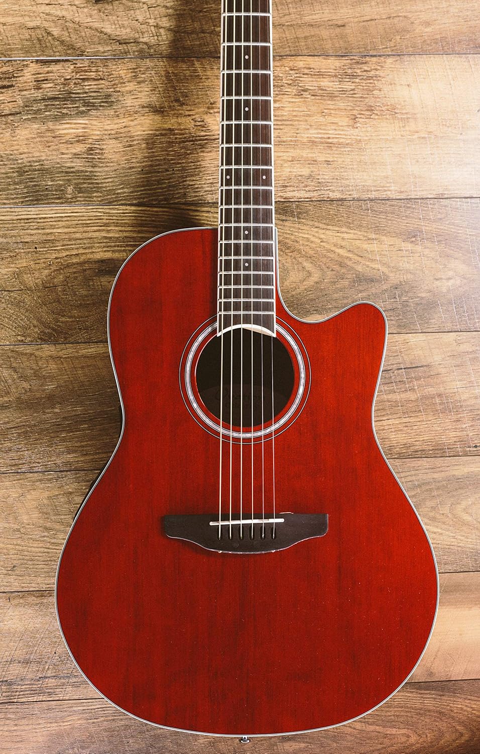 Ovation CS24-RR Celebrity Standard Mid-Depth Cutaway,Acoustic-Electric Guitar, Ruby Red