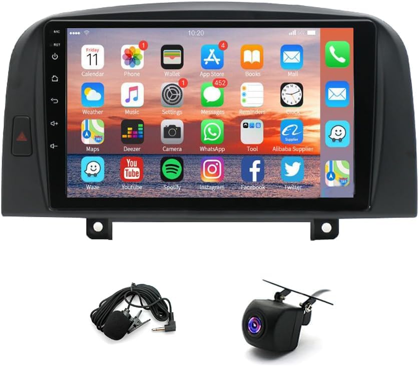 2G+32G Android 13 Car Stereo with Wireless Carplay & Android Auto, 9 Inch Touch Screen Car Radio with GPS FM Backup Camera WiFi SWC Compatible with Hyundai Sonata NF 2004-2008