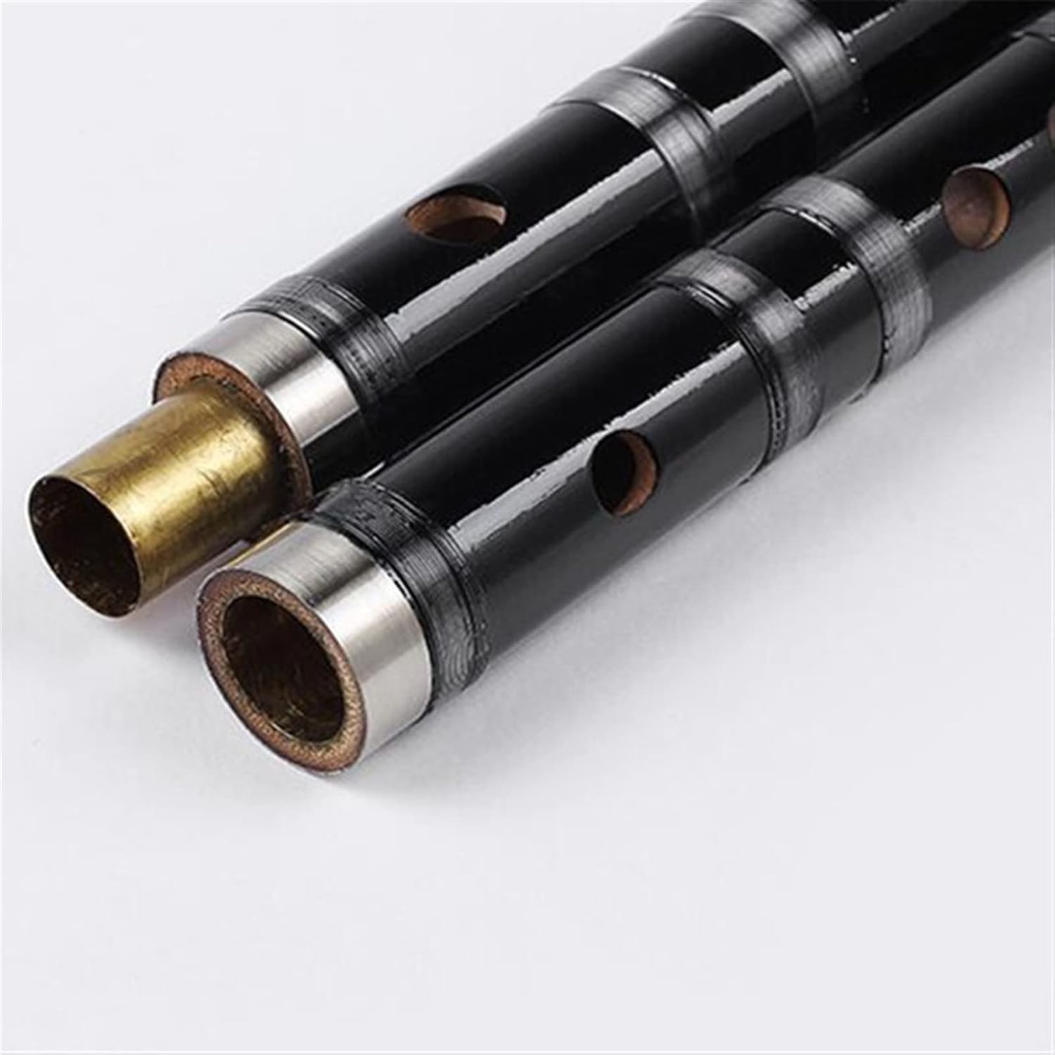 Chinese Bamboo Flute White Brass Joints C D E F G Key Woodwind Musical Instruments Transverse Flute Dizi (Color : E)