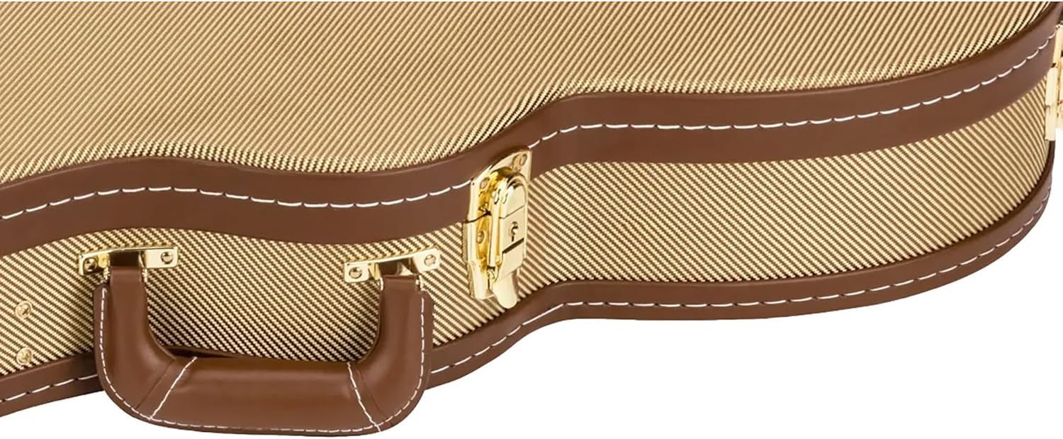 Gretsch Tweed Hardshell Case for Baritone Bass Guitar Bundle with Cable, Strap, and Picks