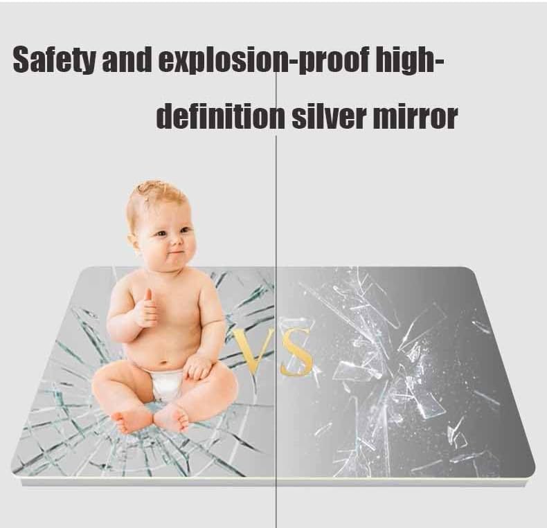 Swivel Corner Bathroom Mirror,Corner Vanity Mirror,Adjustable Arm Aluminum Frame Oval Wall Mount, for Makeup & Vanity, Shatterproof Tempered Glass,Black, 32X20 in