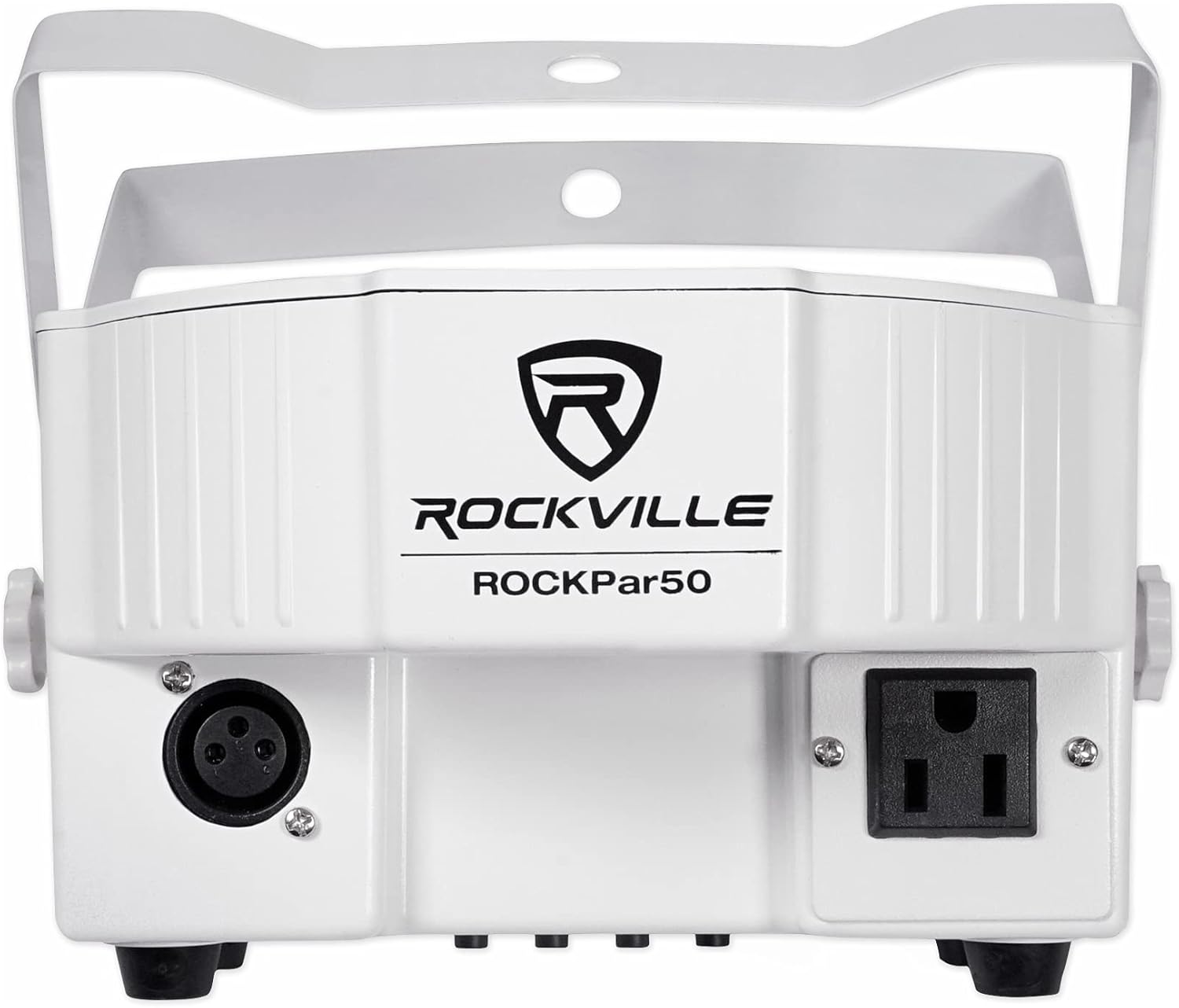 (4) Rockville RockPAR50 LED RGB Compact Par Can DJ/Club/Stage DMX Wash Light - White