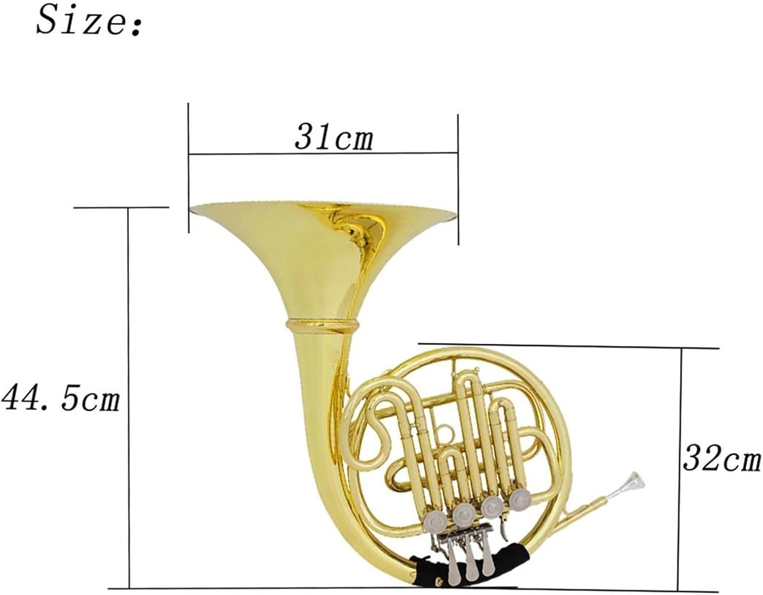 Brass French Horn Bb Brass Body 4 Keys French Horns With Case Professional Brass Instruments B Flat Golden Split French Horn