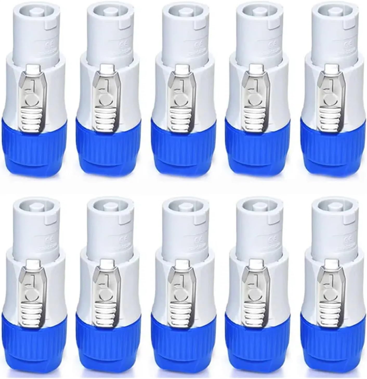 10Pcs 3Pin Powercon XLR Connector 20A Power Plug Power Socket NAC3FCA NAC3MPA NAC3FCB Male Plug Adapter Stage Light LED Screen(10pcs Grey)