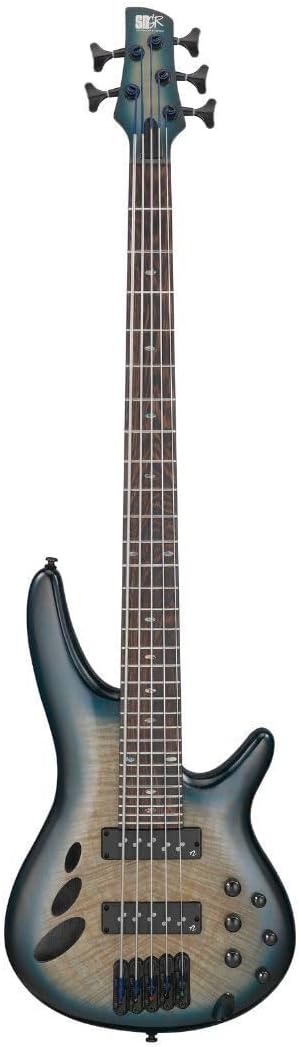 Ibanez SRD905 Bass Workshop 5-String Right-Handed Electric Bass Guitar with Okoume Body, Maple and Walnut Neck, and Panga Panga Fingerboard (Cosmic Blue Starburst Low Gloss)