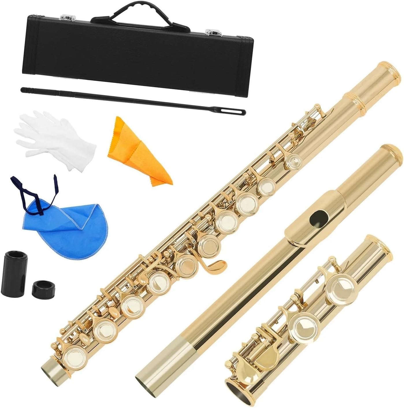 Flute Nickel Plated Cupronickel 16 Hole C Key Woodwind Instrument Box Set