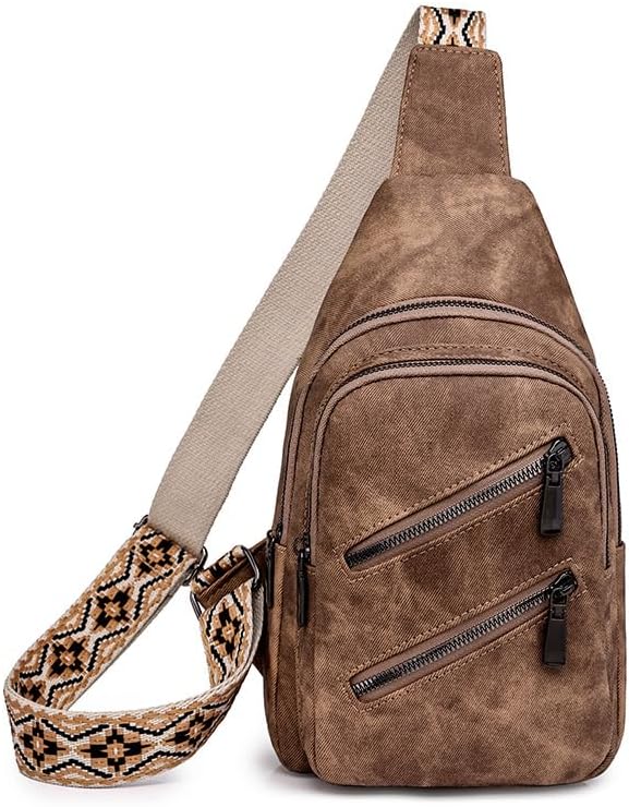 Small Sling Bags for Women Crossbody Purse Trendy Anti Theft Genuine Leather Pack Waist Chest for Travel Daypack