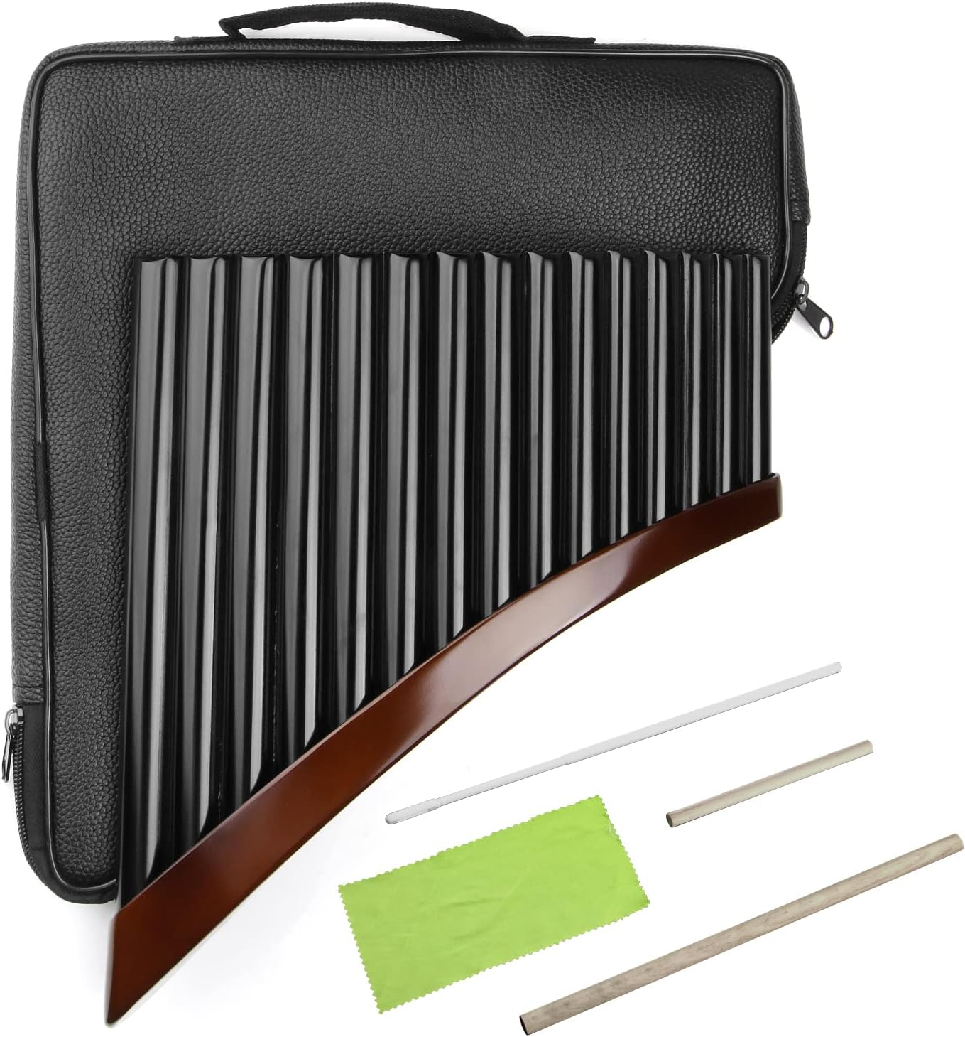 15 Pipes Pan Flute G Key Pan Pipes Woodwind Instrument Traditional Musical Instrument Bamboo Pan flute (Right Hand)