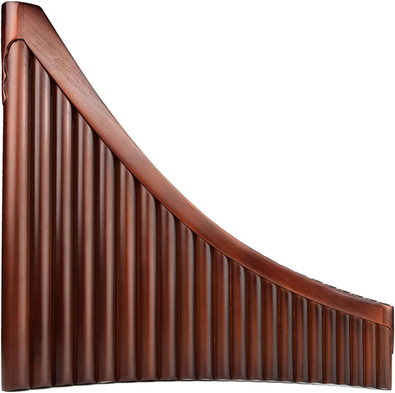 22 Pipes C Key Brown Pan Flute Traditional Woodwind Instrument Handmade Bamboo Pan Flute (Color : 22C Right)