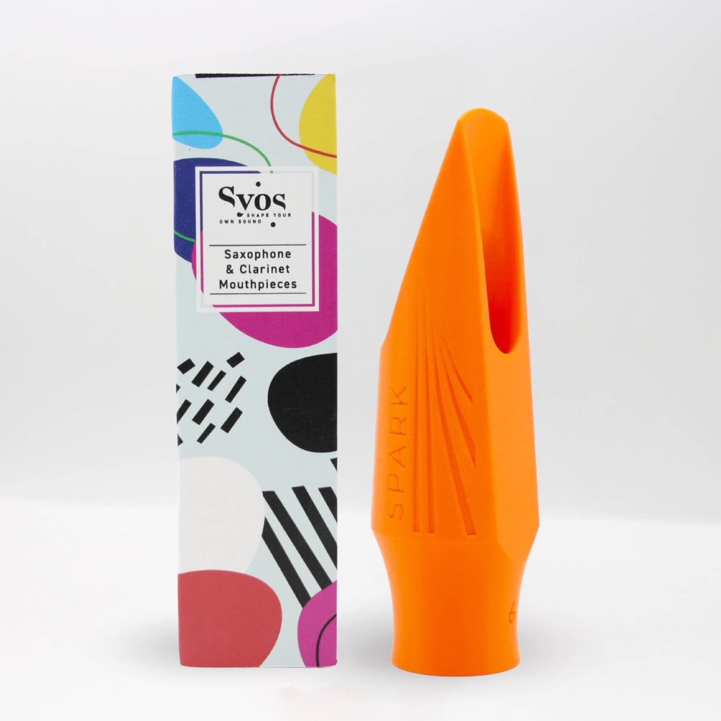 Syos Alto Saxophone Mouthpiece, Spark Model, 5 Tip Opening, Lava Orange: Easy-To-Play, Bright and Powerful