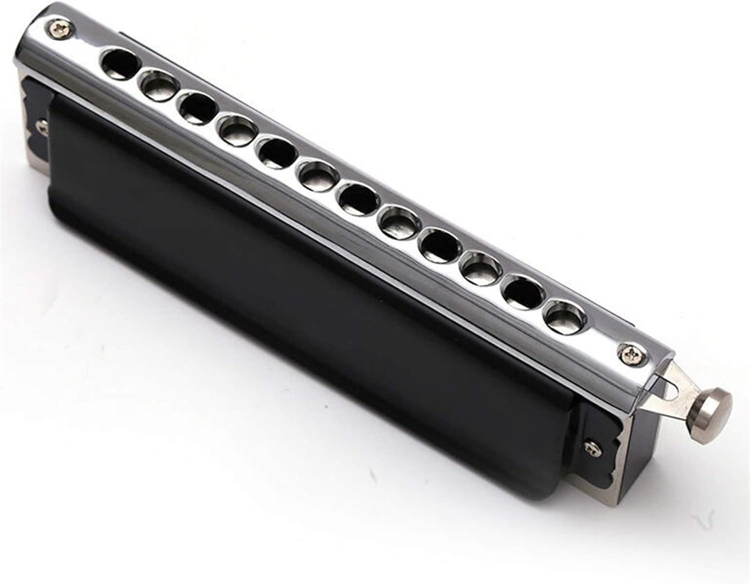Folk Instruments Chromatic Harmonica 12 Hole 48 Tone Mouth Organ Instrumentos Chromatic Harmonica Key C Musical Instruments Reeds (Color : Black)