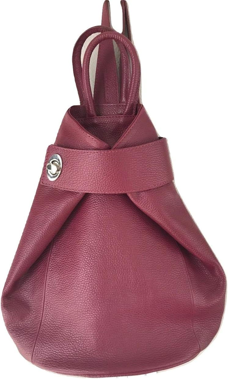Stella Convertible Leather Backpack Purse for Women – Anti-Theft Italian Tote Bag for Travel, Work & Casual (Burgundy Wine)