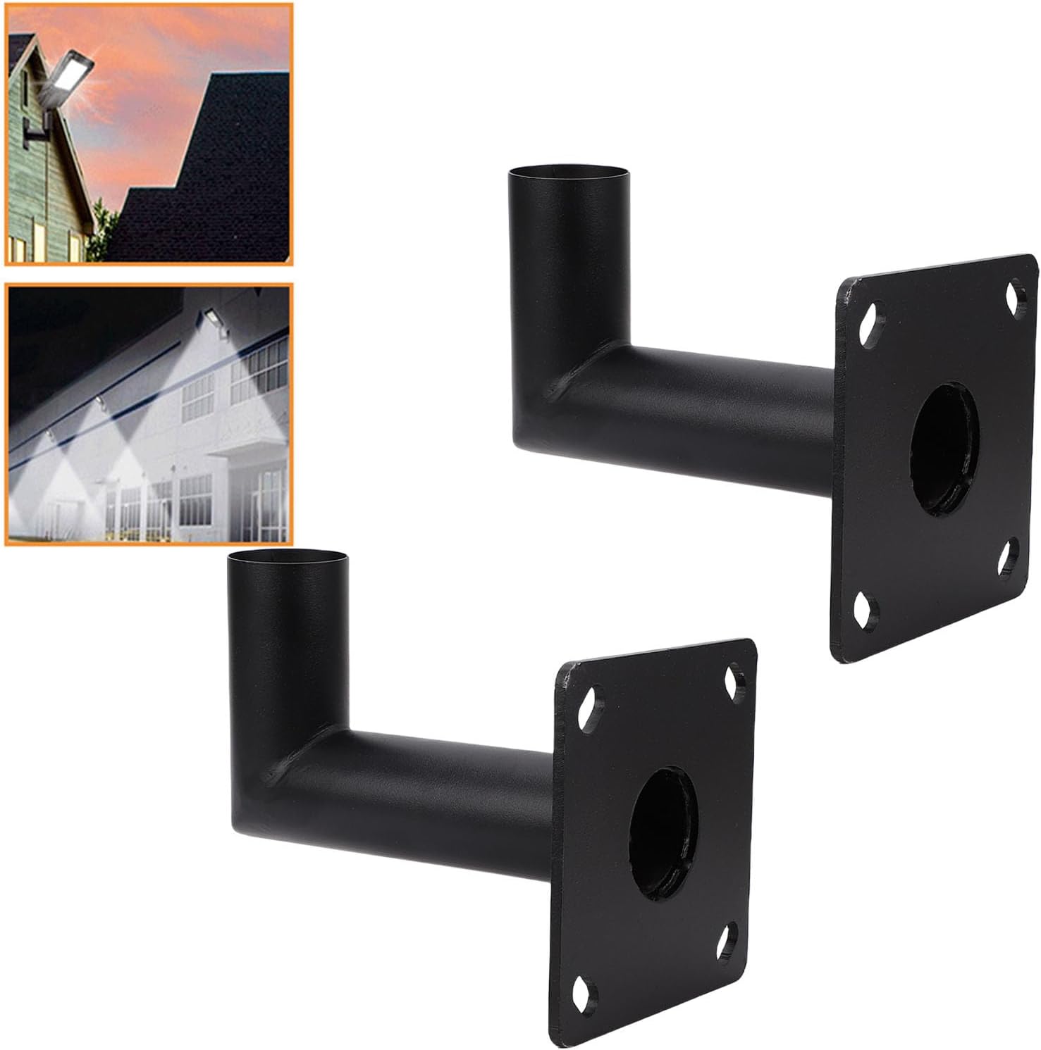 90 Degree Wall Mount Bracket for LED Parking Lot Light, 2.28 inches L Shape Bracket Slip Fitter Tenon Adapter, Lighting Mounting Pole for Outdoor Street Shoebox Area Lights