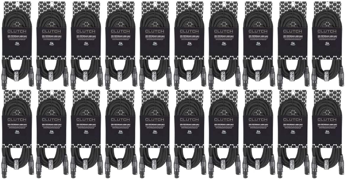 Pro Audio DJ 20' ft XLR Male to XLR Female Black Microphone Speaker Cables 20 Pk