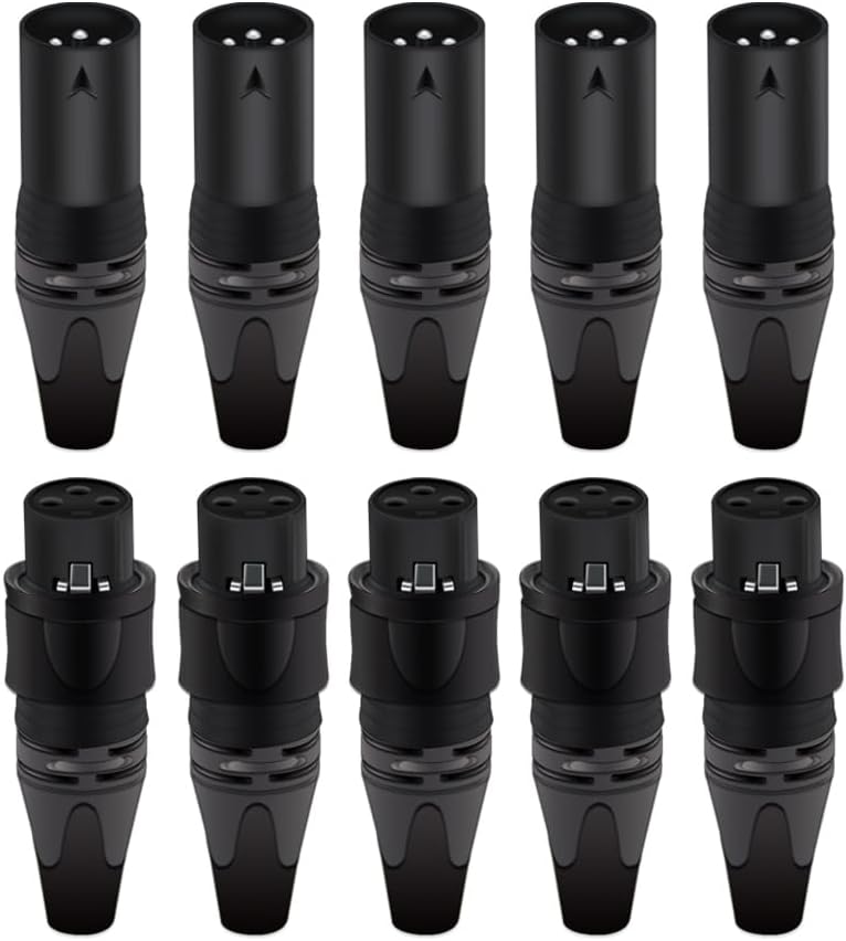 Boicus Wiring Connecting Terminals - 20pcs/10sets 3Pins Outdoor IP65 Waterproof XLR Male&Female Audio Microphone Connector Mounting Panel Black/Silver Shell - (Color: 10xM 10xF-Orange-B)