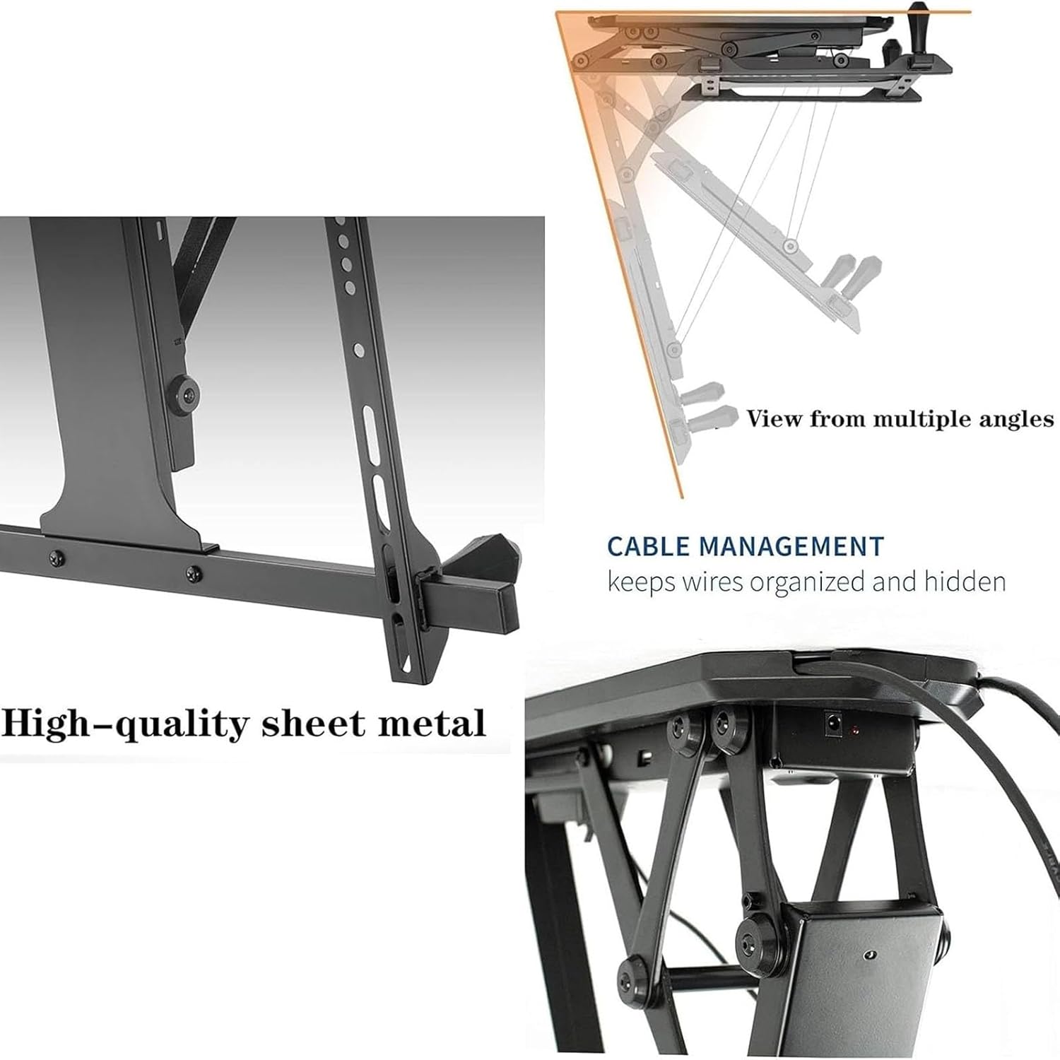 Ceiling TV Mount Stand - Motorised TV Bracket Stand,Drop Down Tv Wall Mount,with Auto Lifting,0-85° Flip Down,Fits 32-70 Inch Screen,2° Level Adjustment & Height Adjustment
