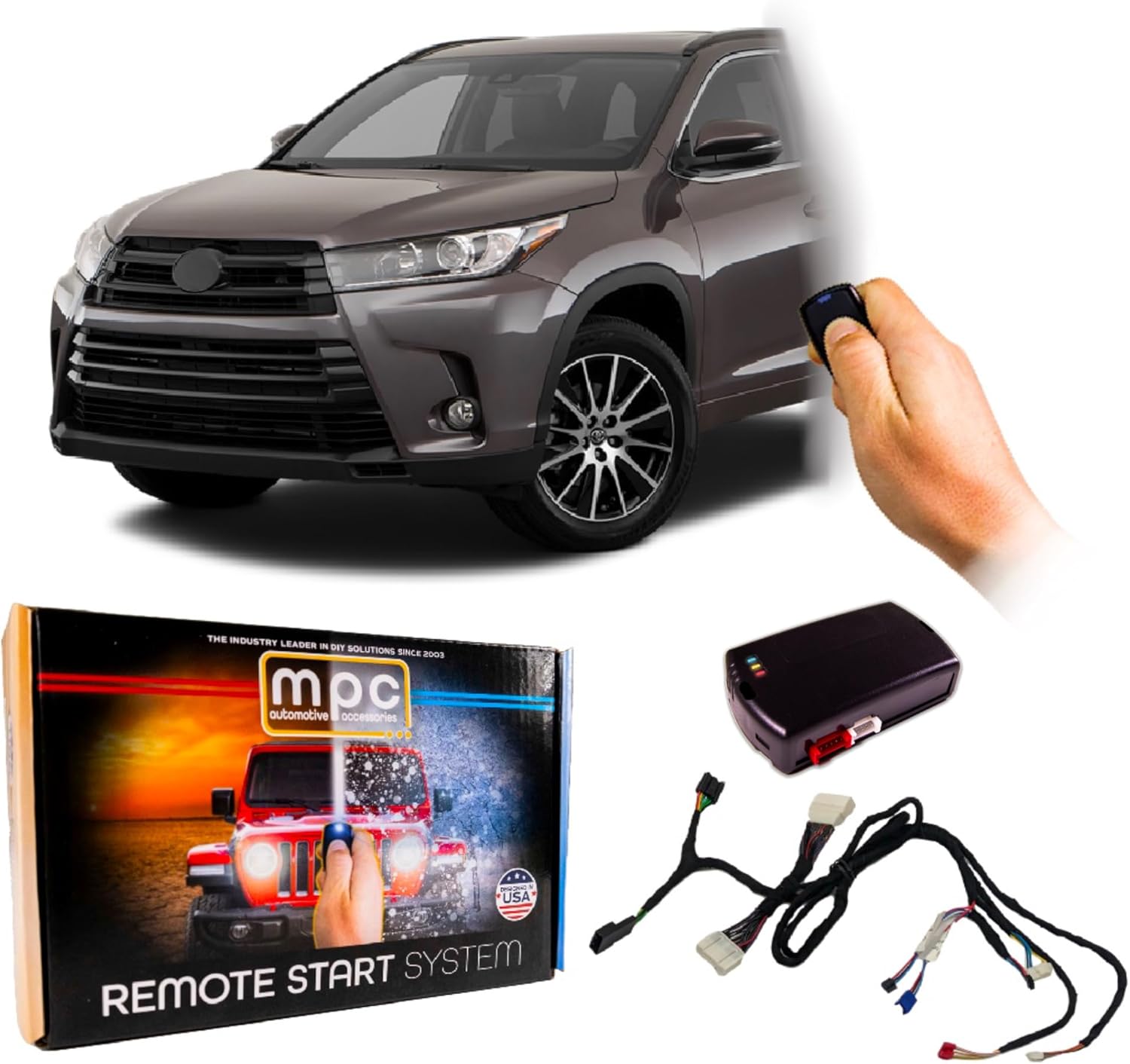 MPC Remote Start Kit Compatible with Toyota Highlander 2014-2019 || Plug and Play || Hybrid Push to Start ONLY || Easy Install || USA Tech Support