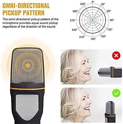 Recording Microphone,3.5mm Cable Stereo Microfone for Podcast Singing Recording Mic with Desktop Tripod