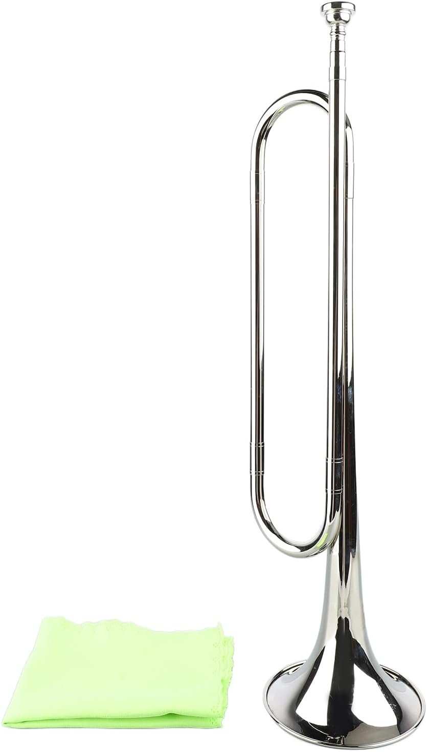 Pilipane B Flat Bugle Brass Retro Standard Trumpet Musical Instrument for School Band Cavalry Orchestra Brass Material Easy to Play Versatile for Beginners Professionals