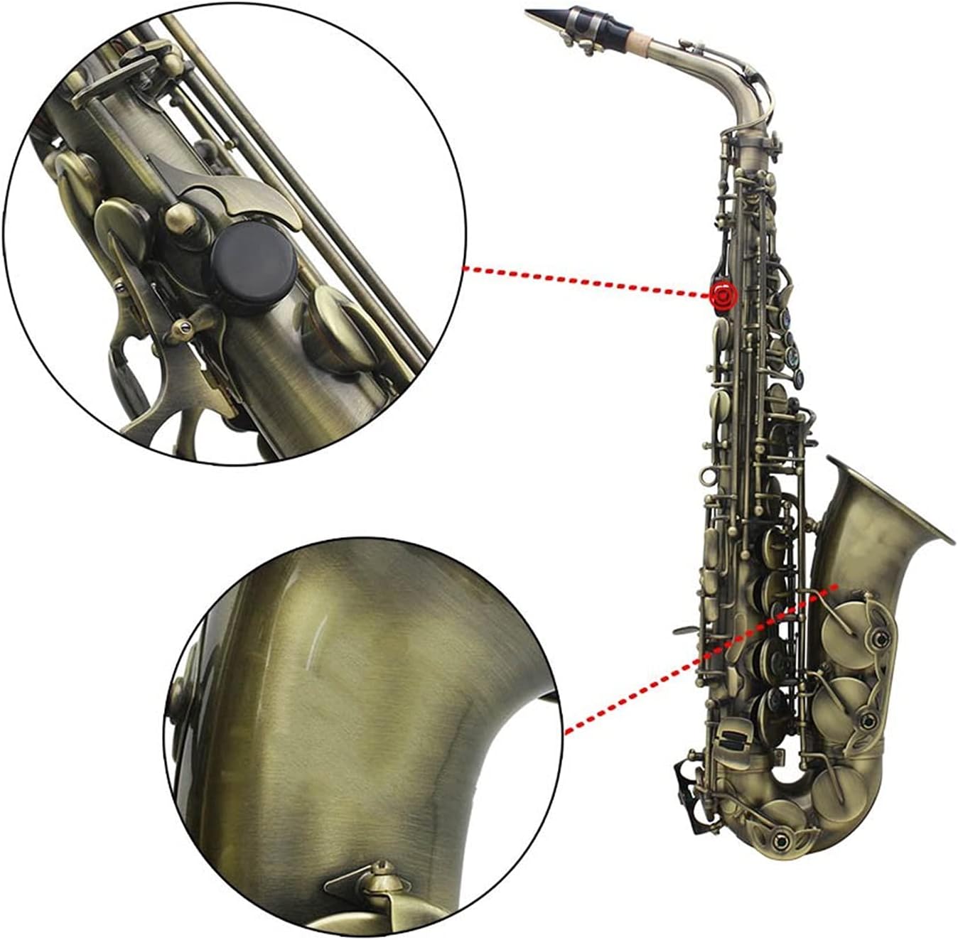 Sax Beginners Kit High Grade Antique Finish Bend EB E- Flat Alto Saxophone Sax Abalone Shell Key Carve Pattern Wind Instrument