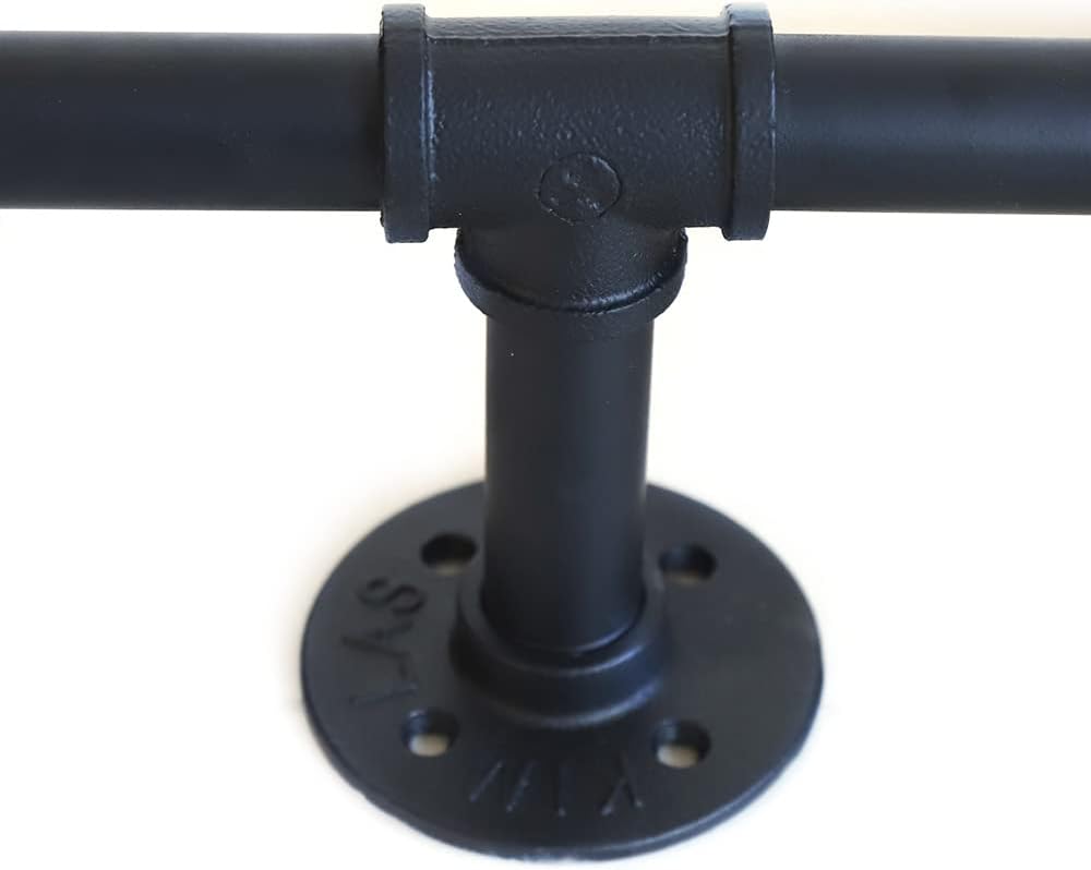 6-Tier Industrial Wall Mount Pipe Shelving, Floating Shelves, Wood Ladder Bookshelf, for Living Room, Bedroom, Bathroom, Farmhouse