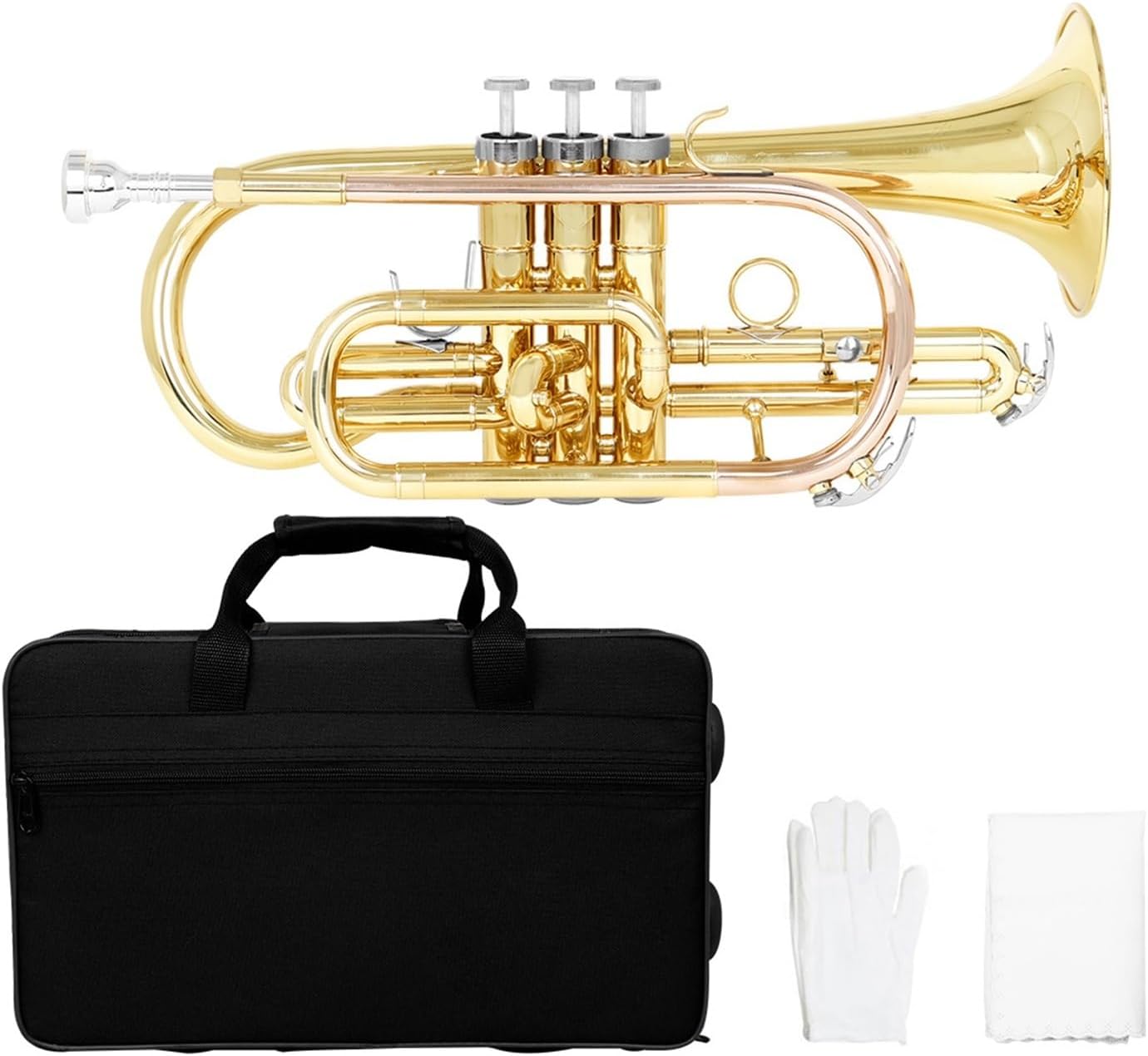 Professional Brass Cornet B Flat Mini Trumpet Musical Instrument