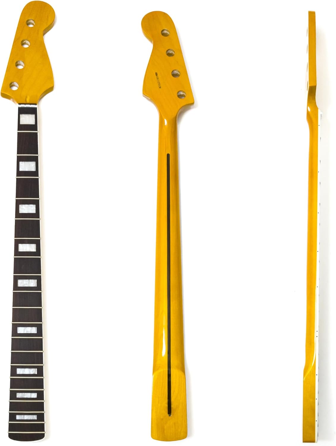 20 Frets Maple 4-String Bass Guitar Neck for Fender Jazz Bass, Rosewood Fingerboard, 38mm Nut, Adjustable Truss Rod, Gloss Finish